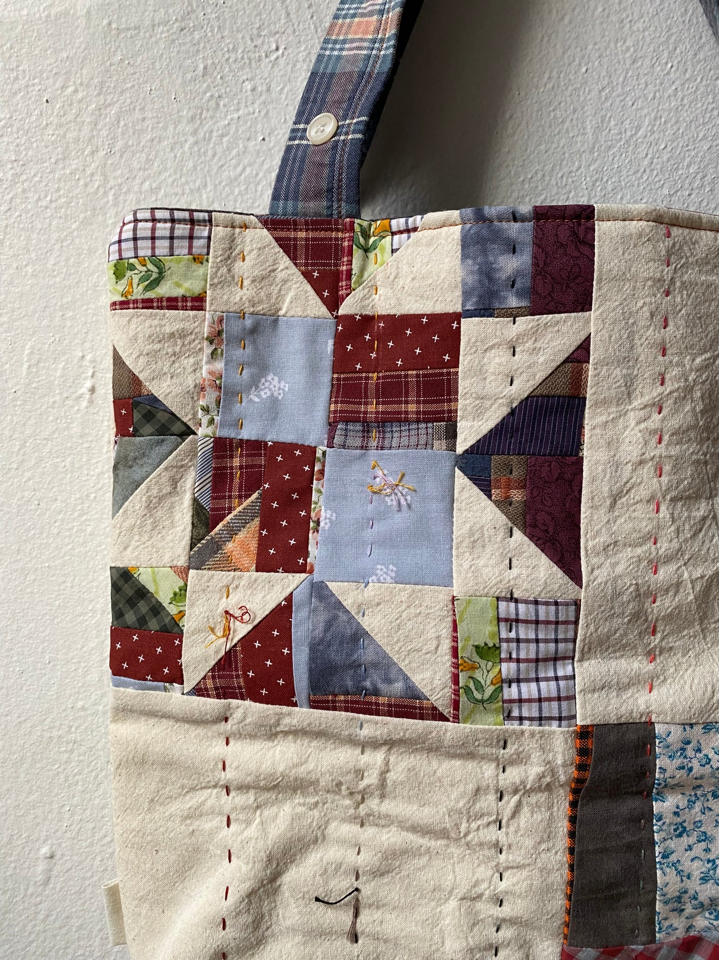 Patchwork Star Handquilted Tote