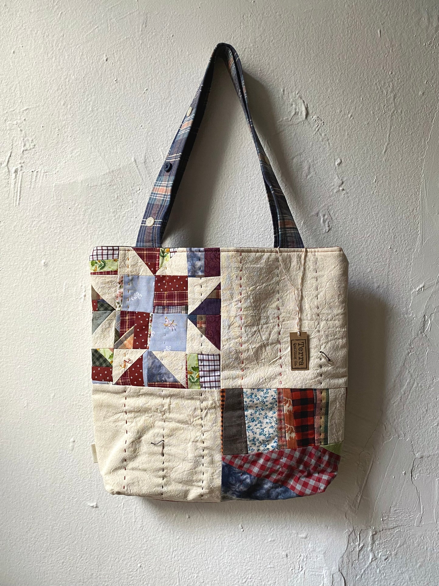 Patchwork Star Handquilted Tote